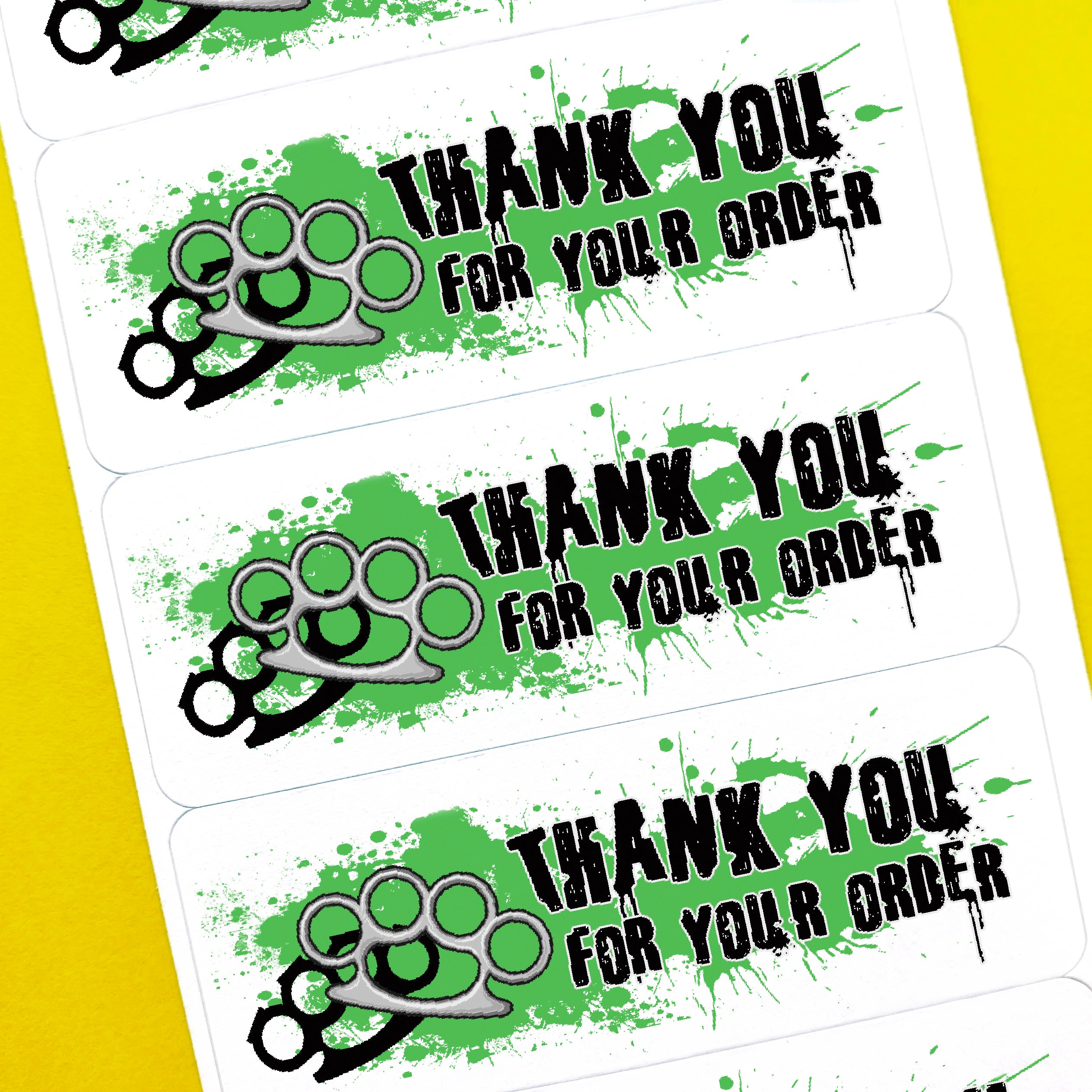 Brass Knuckles Thank You Stickers