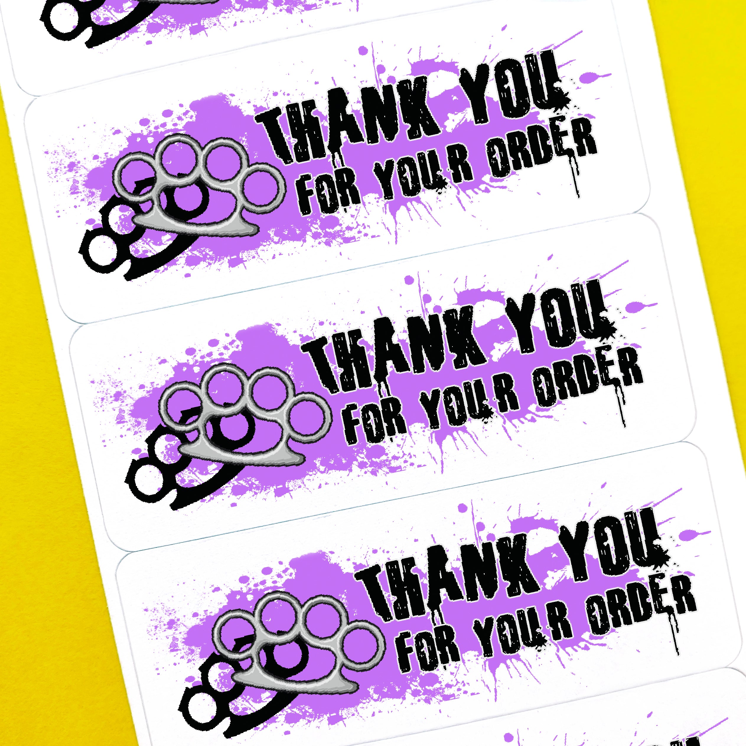 Brass Knuckles Thank You Stickers